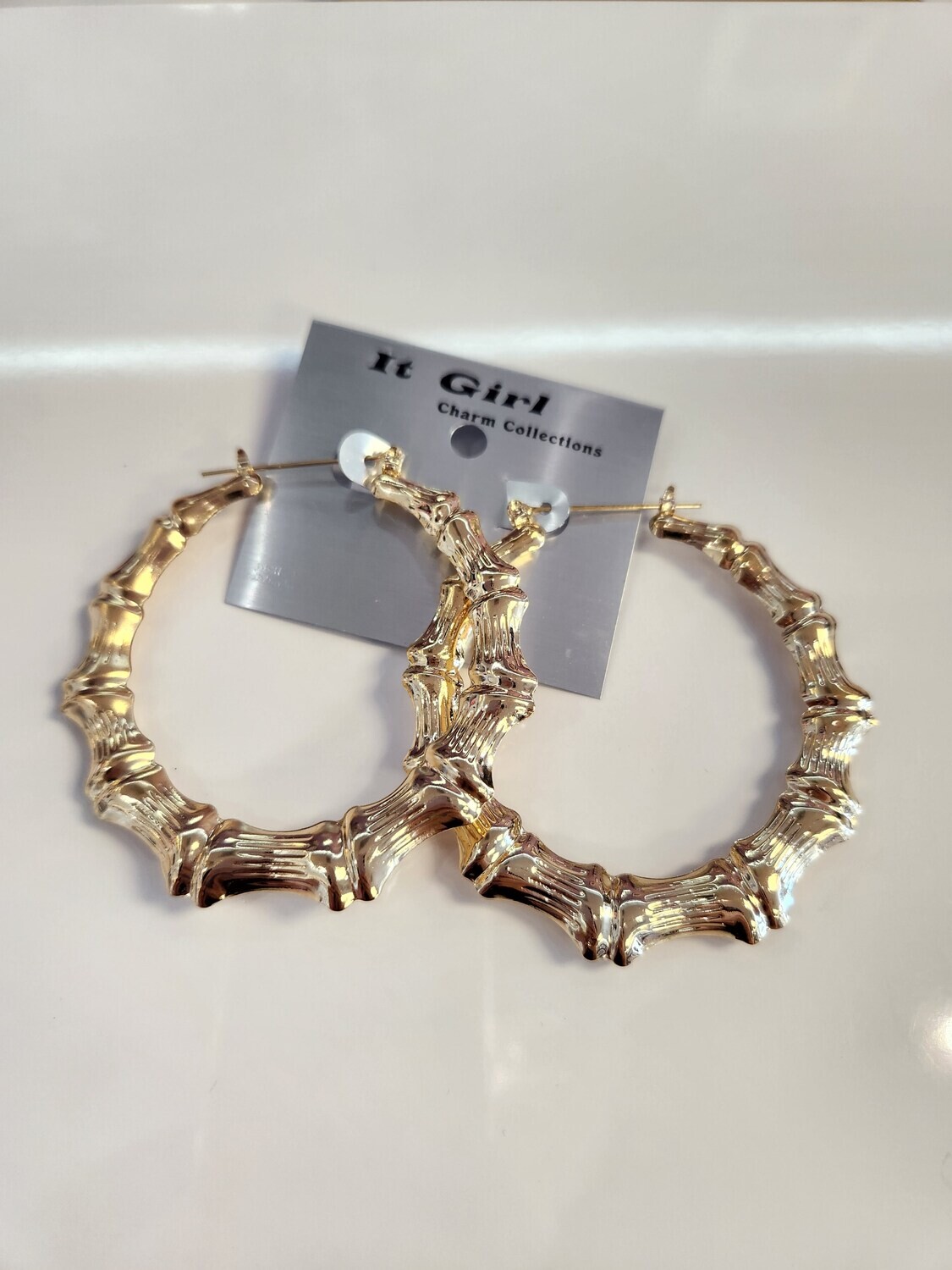ER-055 Gold Bamboo Hoops