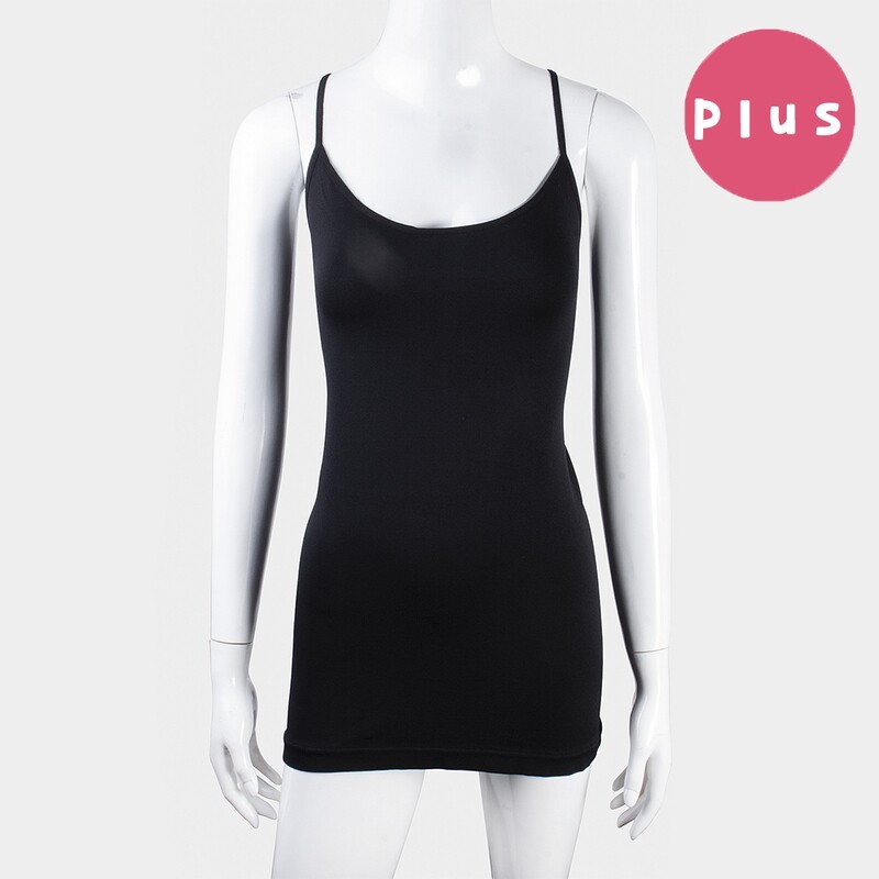 T-03WX Plus Size Color Tank OS Black
