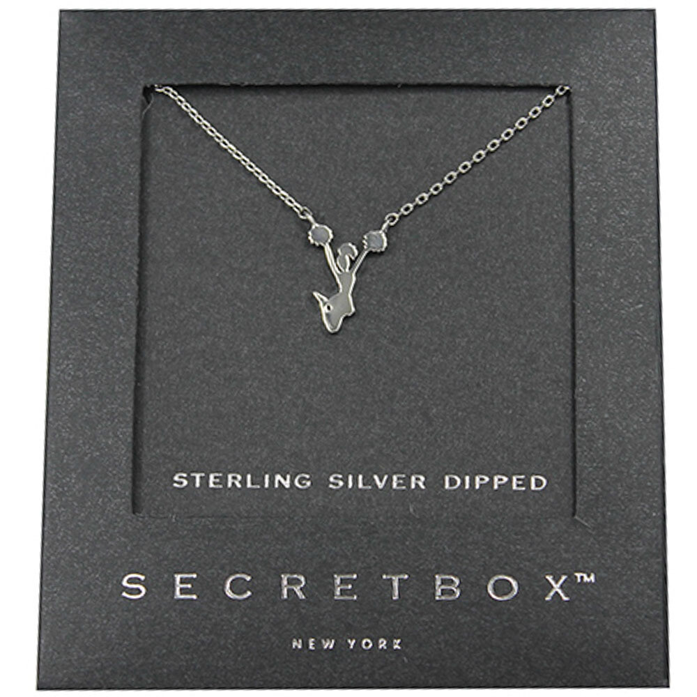SB-29113 14K Dipped Cheerleader Necklace Silver