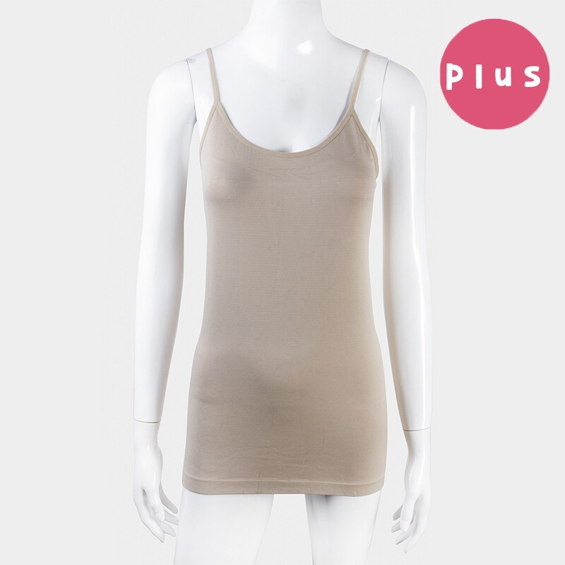 T-03WX Plus Size Color Tank OS Khaki