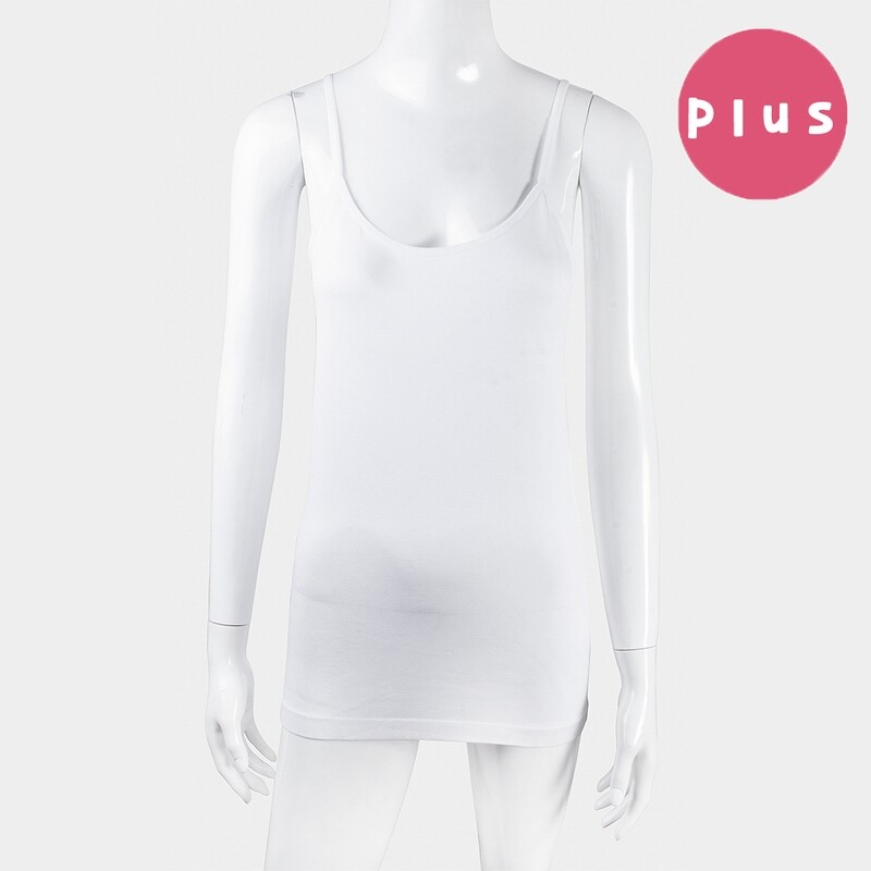 T-03WX Plus Size Color Tank OS White