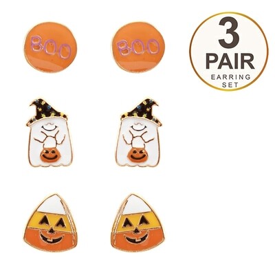 EE-1212 Boo Ghost Candy Halloween Earrings