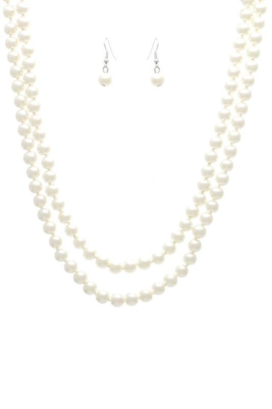 14321 8MM Pearl Knotting 48in Layered Necklace