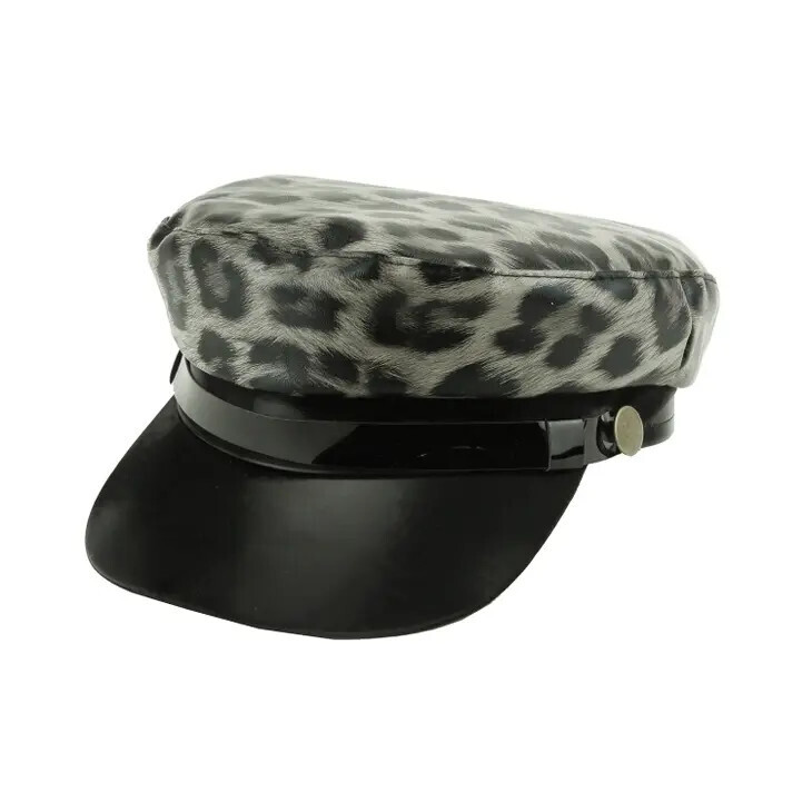 HTC2349GYLE Cheetah Print Newsboy Cap