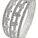 84247CR-G Crystal Gem Pave Multi Row Bracelet