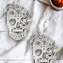 Cut Out Skull Dangle Earring