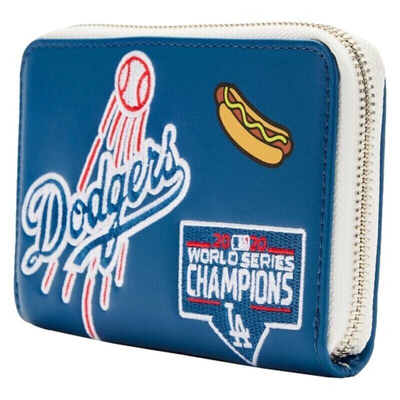 Loungefly MLB LA Dodgers Patches Major League Baseball Zip Around Wallet