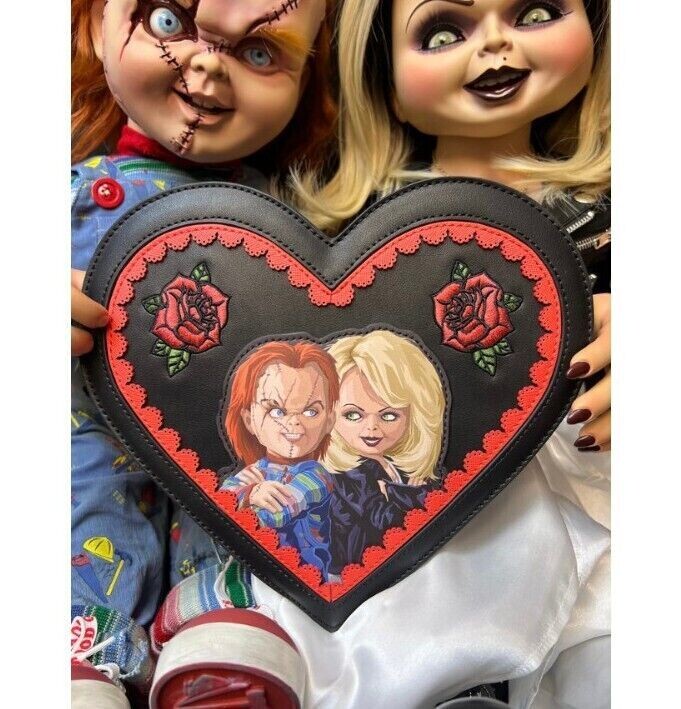 Loungefly Chucky and Tiffany Heart Mini Convertible Crossbody/Backpack EXCLUSIVE
