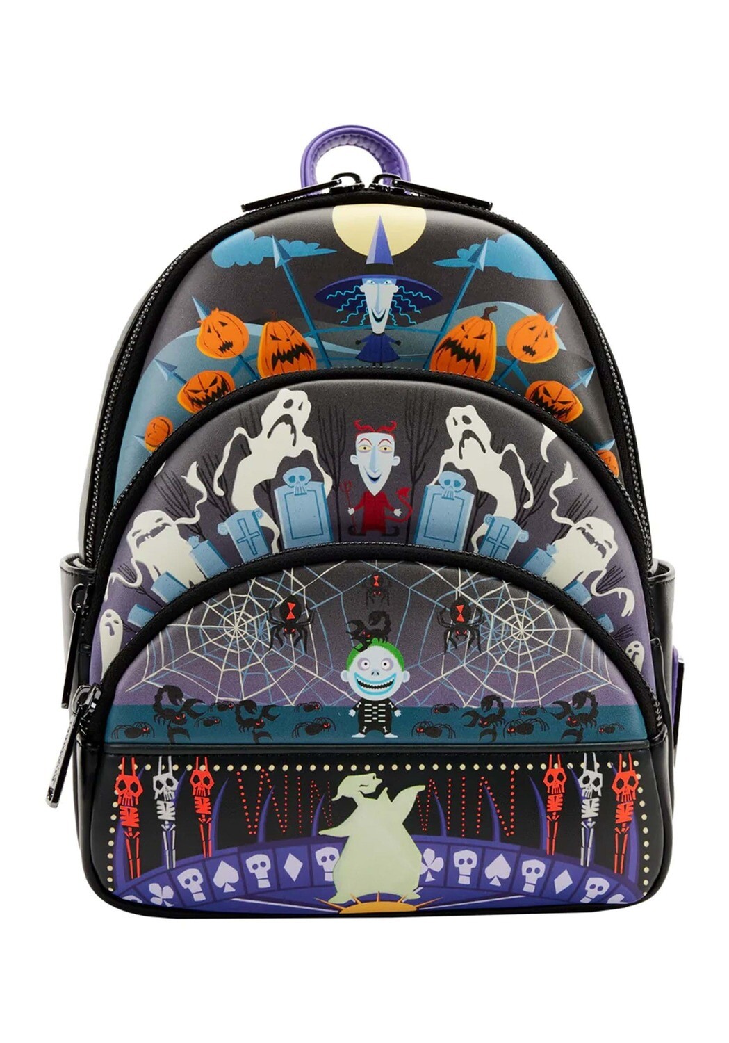 Disney Nightmare Before Christmas Glow Triple Pocket Mini Backpack
