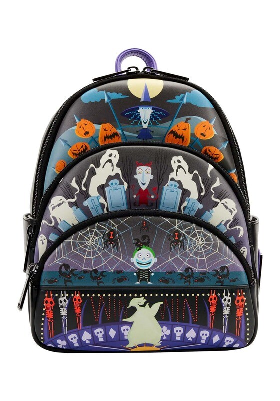 Disney Nightmare Before Christmas Glow Triple Pocket Mini Backpack