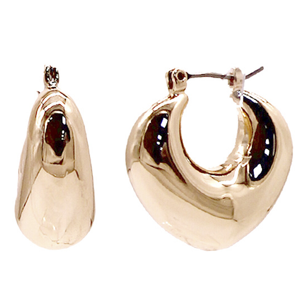 28197 Puffy Round Triangle Hoop Earrings