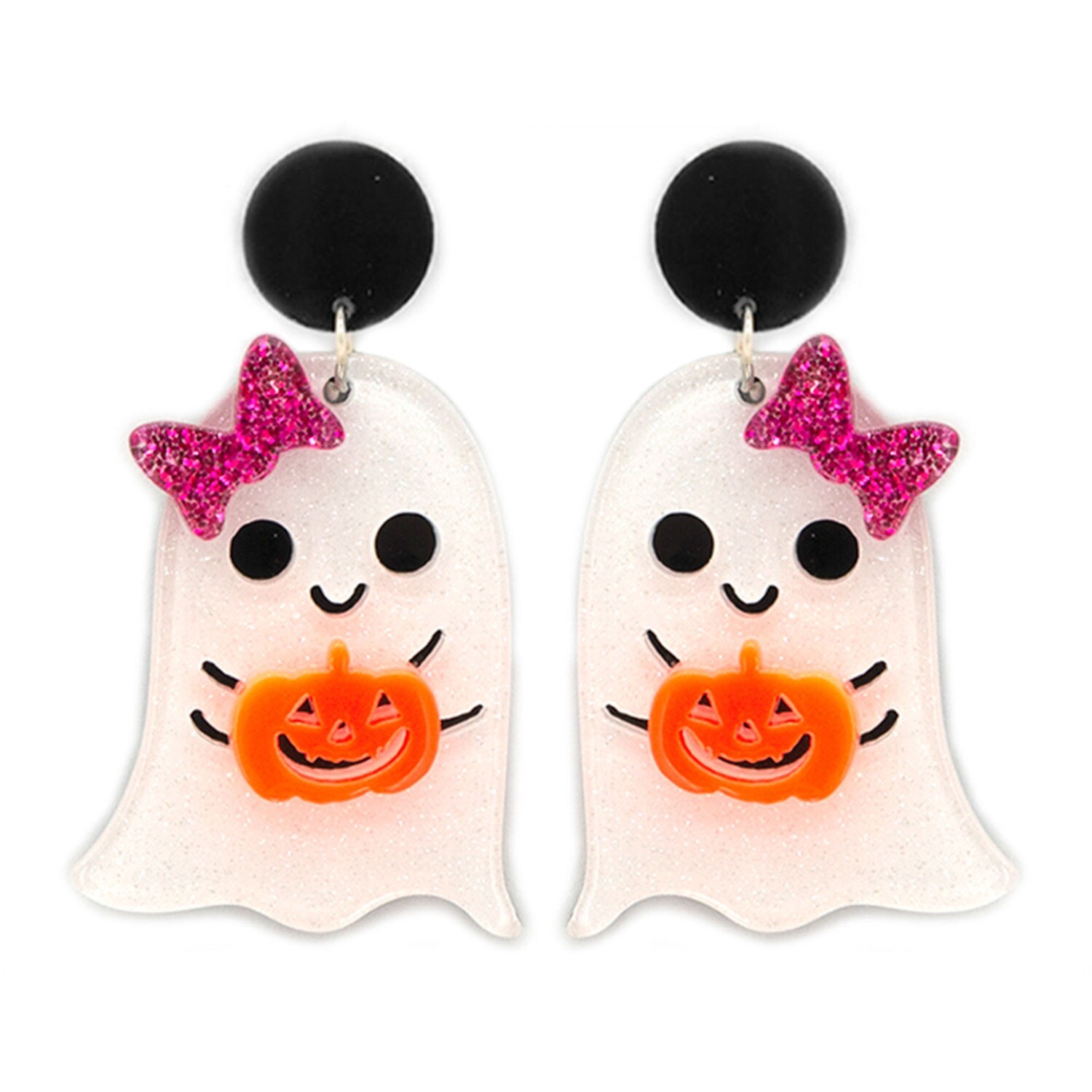 13-6558 Girl Halloween Ghost Dangle Earrings
