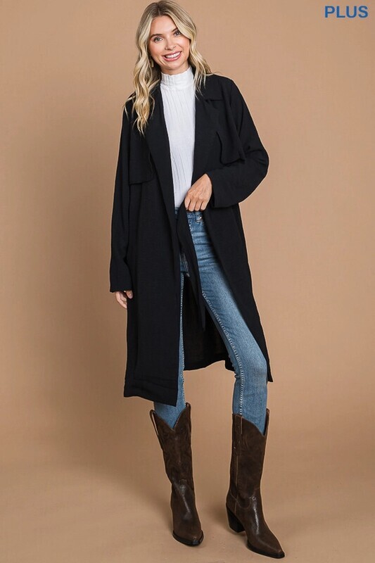 CWJ1857LX-Plus Double-Breasted Trench Coat