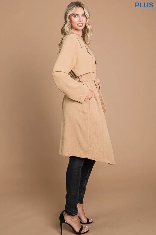 CWJ1857LX-Plus Double-Breasted Trench Coat