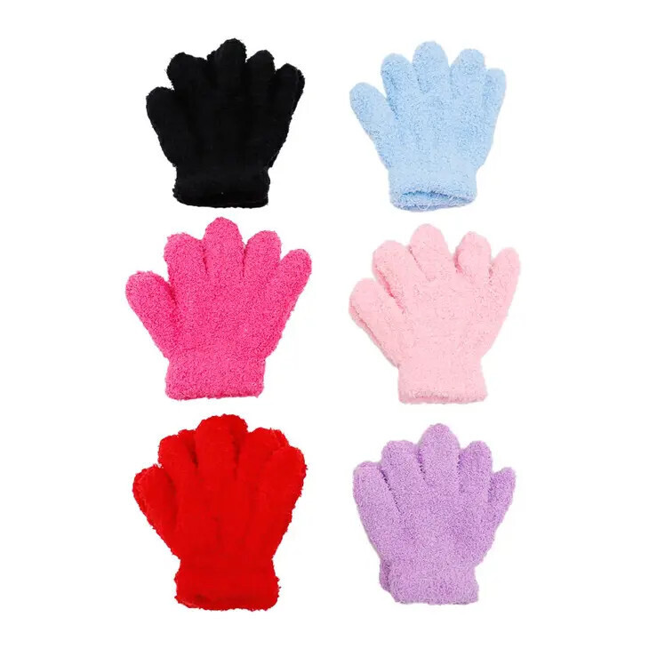 Toddlers Solid Colored Fleece Gloves