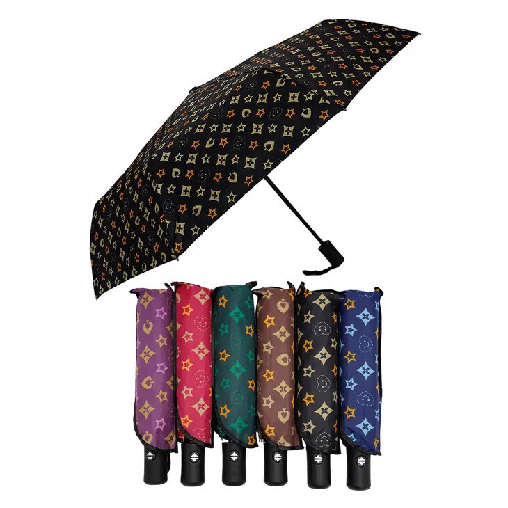 Star Monogram Auto Open-Fold Compact Umbrella