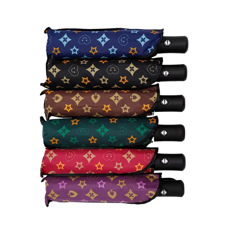 Star Monogram Auto Open-Fold Compact Umbrella