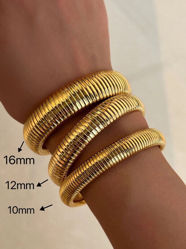 18K Gold Plated Bangle Bracelet 10mm