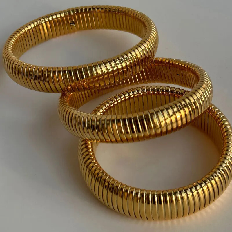 18K Gold Plated Bangle Bracelet 10mm