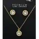 16927CR-S Round Cubic Zirconia Pendant Necklace Set