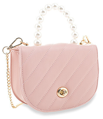 MED-6498   Petite Pearl Accented Shoulder Bag, Color: Pink