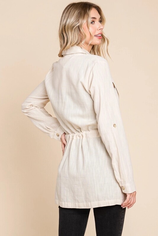 Rolled Up Sleeve Shirt Jacket