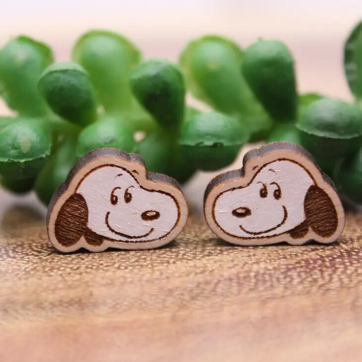 Snoopy || 12mm Stud Earrings || Hypoallergenic