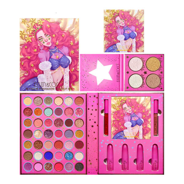 Kevin &amp; Coco Christmas Queen 46 Color Eyeshadow And Makeup Set