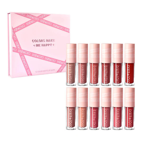 Kevin &amp; Coco Colors Make Me Happy 12 Color Matte Lip Gloss Kit