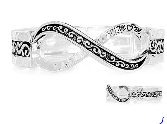 BB-02475 Filigree Infinity Bow Metal Bracelet