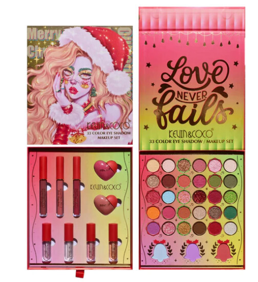 Kevin &amp; Coco Santa Hat Girl 33 Color Eyeshadow Makeup Set