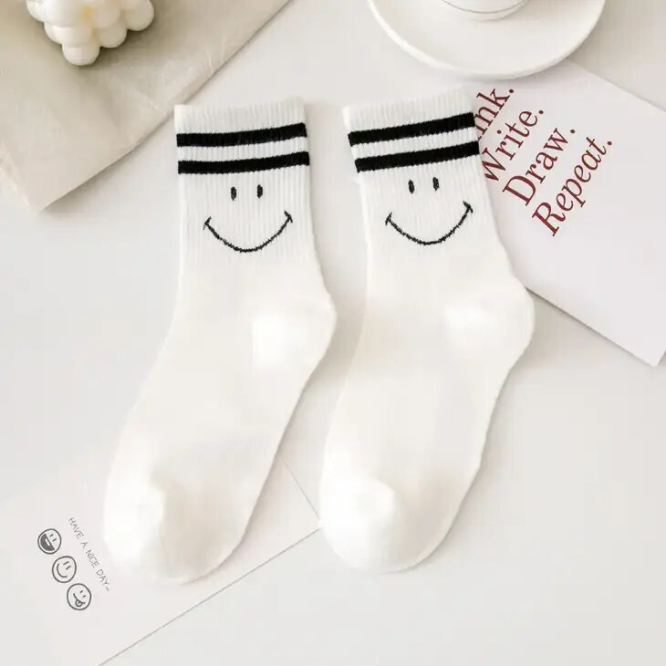 Smiley Face Socks Cotton