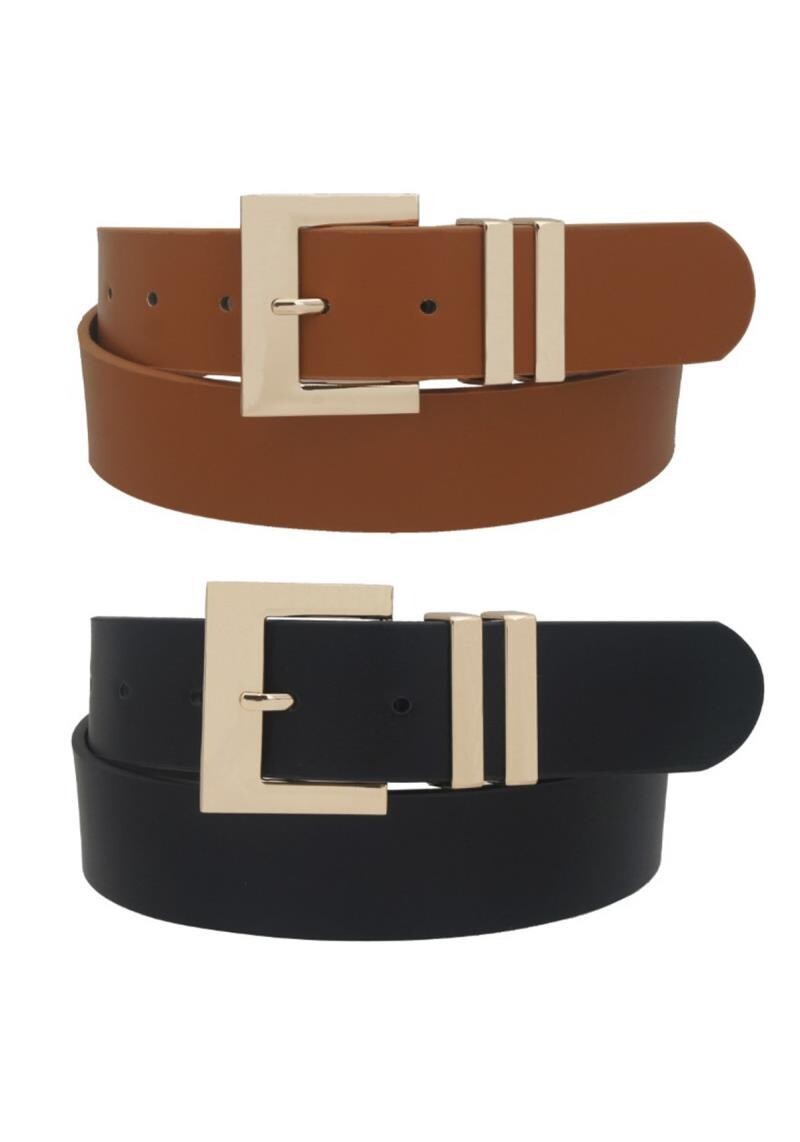 2IW-38325PLUS  Plus size squared  Buckle Duo, Color: Blk/Cog