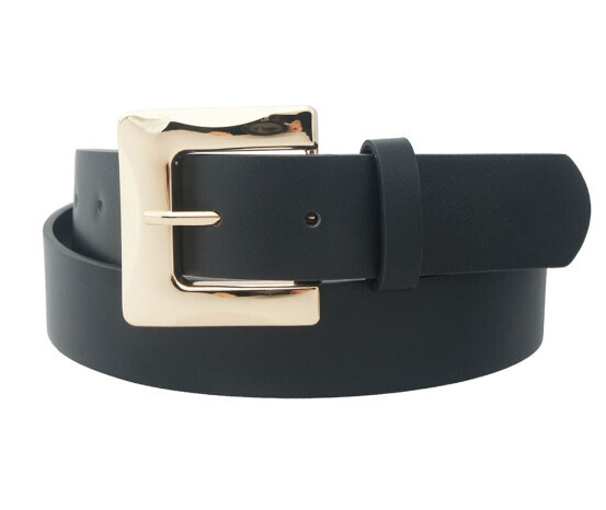 IW-33139PLUS Rectangle Buckle Belt Black/Gold