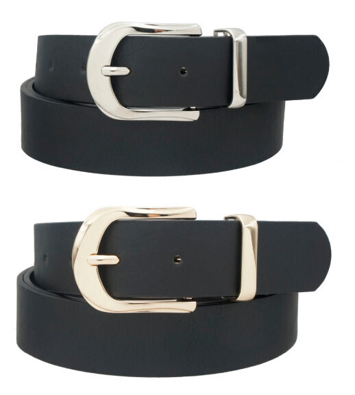 2IW-3339GSLPLUS Basic U Buckle Metal Loop Duo Belt Black