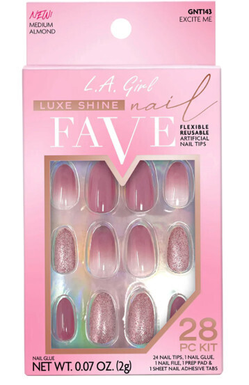 LA GIRL Luxe Shine Fave Nail Tips Excite Me 28 PC Kit Set