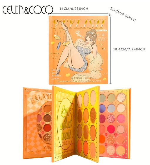 JCO-0011 Kevin &amp; Coco 72 Color Earth Tone Eyeshadow Palette