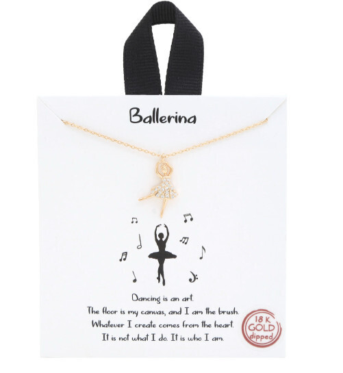 18K Gold Rhodium Dipped Ballerina Necklace
