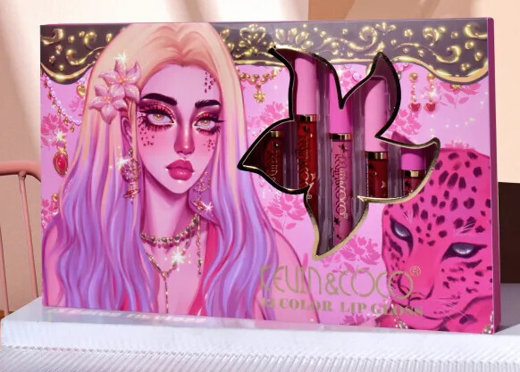 Kevin &amp; Coco Cheetah Girl 12 Color Lip Gloss Set