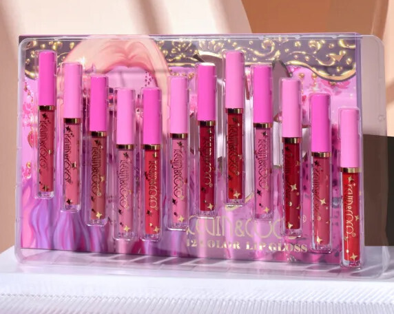 Kevin &amp; Coco Cheetah Girl 12 Color Lip Gloss Set