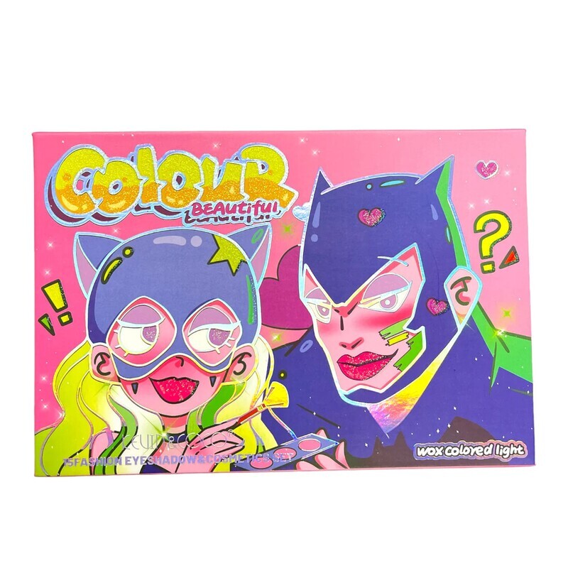 KEVIN&amp;COCO 15 Color Super Hero Couple Eyeshadow and Lip Oil Box Set