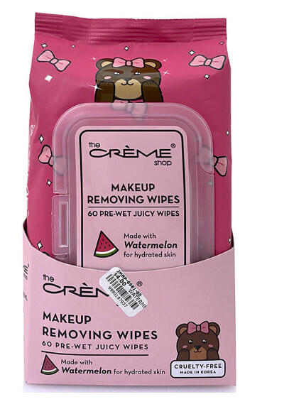 Creme Shop Makeup Remover 60 Pre-Wet Juicy Wipes Watermelon