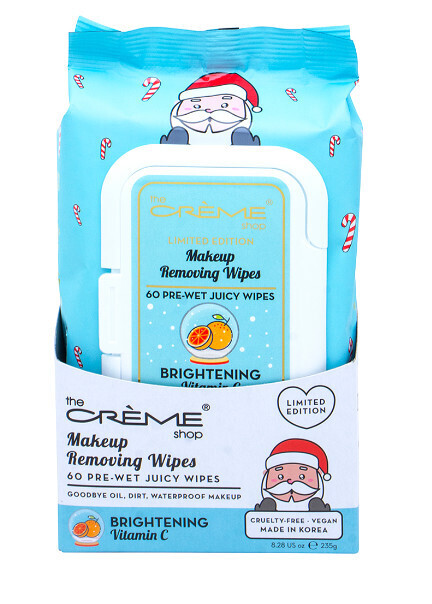 Creme Shop Makeup Remover 60 Pre-Wet Juicy Wipes Brightening C Santa