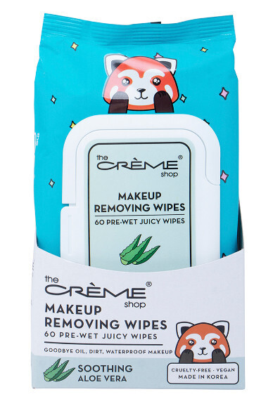 Creme Shop Makeup Remover 60 Pre-Wet Juicy Wipes Soothing Aloe Vera