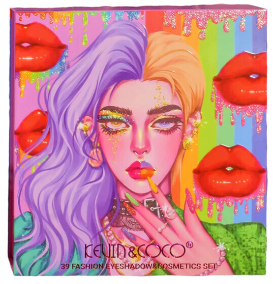 Kevin &amp; Coco Rainbow 39 Color Fashion Eyeshadow &amp; Cosmetics Set