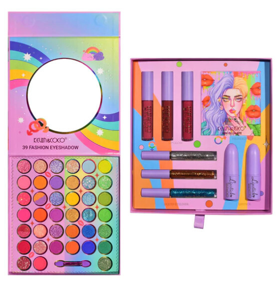 Kevin &amp; Coco Rainbow 39 Color Fashion Eyeshadow &amp; Cosmetics Set