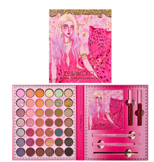 KEVIN&amp;COCO Cheetah Girl 46 Color Eyeshadow and Cosmetics Set