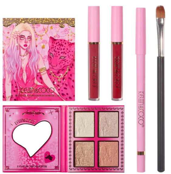 KEVIN&amp;COCO Cheetah Girl 46 Color Eyeshadow and Cosmetics Set