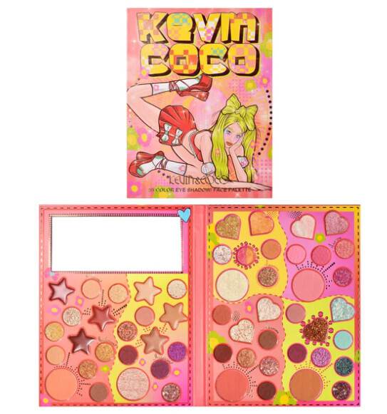 KEVIN&amp;COCO Red Skirt 55 Color Eyeshadow and Face Palette