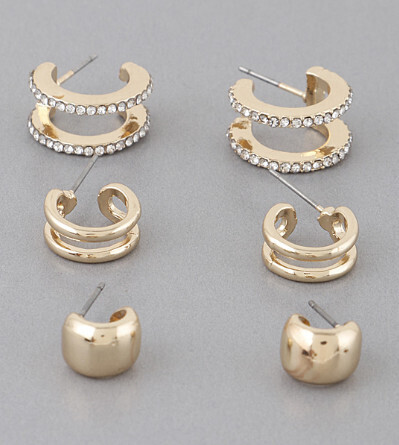 Euro Collection 3pcs Earrings Set